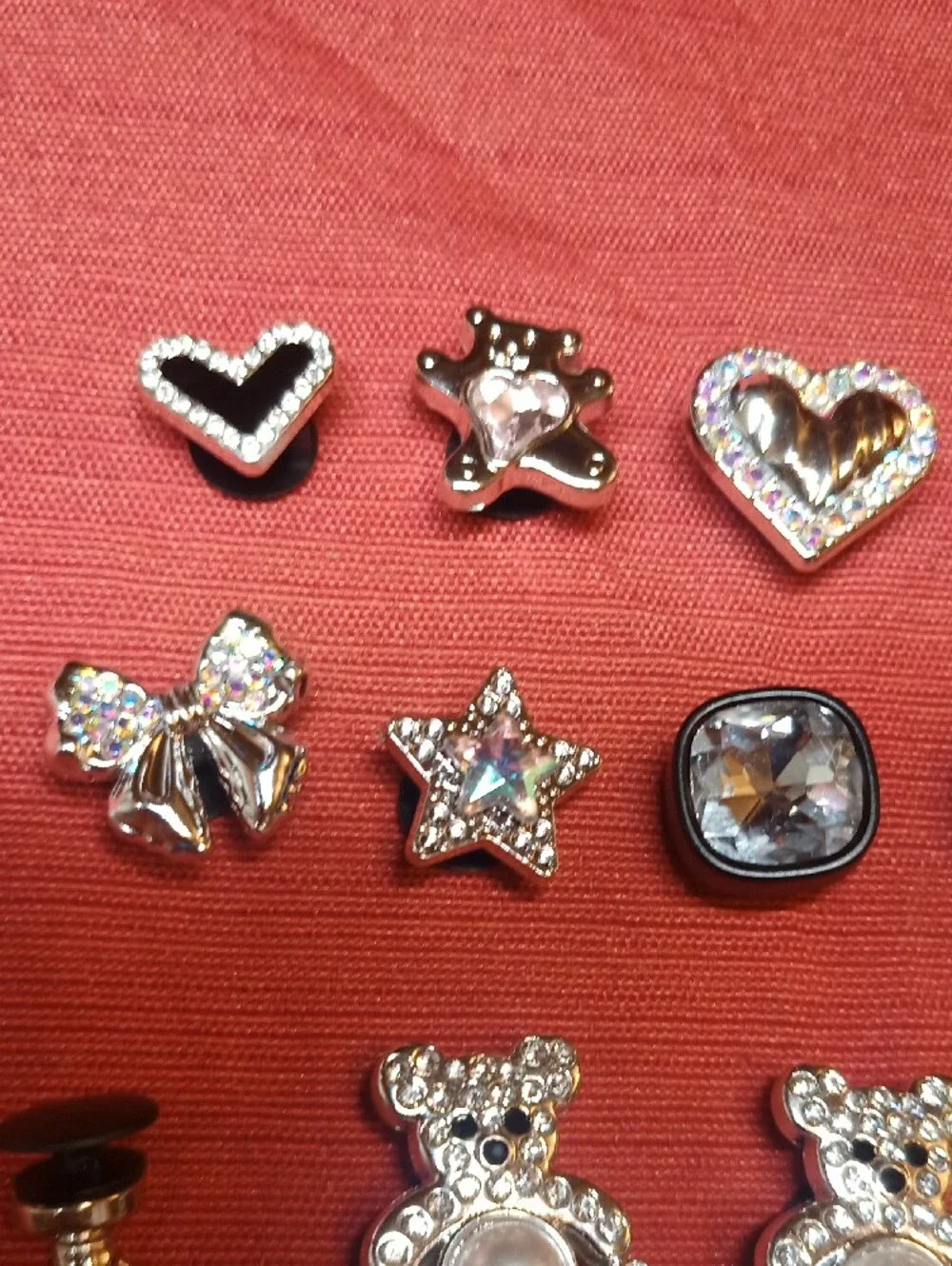 SILVER & RHINESTONES PEARL BLING Shoe Charms Clog Luxury